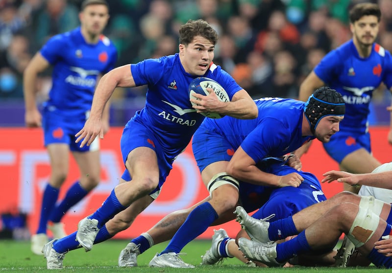 France scrumhalf Antoine Dupont in action against Ireland in last year's Six Nations match at the Stade de France. Photograph: Billy Stickland/Inpho