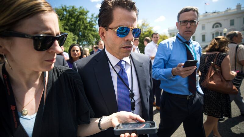 Anthony Scaramucci speaks to reporters about firing White House aides to stop leaks to the press outside the West Wing of the White House in Washington on July 25th. Photograph: Jim Loscalzo/EPA
