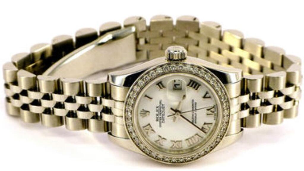 The Ladies Rolex Oyster Perpetual Datejust watch which CAB has put up for sale on eBay.