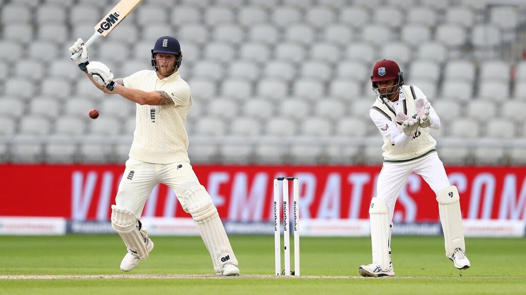Ben Stokes racked up a 176 total in England’s first innings in the second Test against West Indies. Photo: Michael Steele/Getty Images
