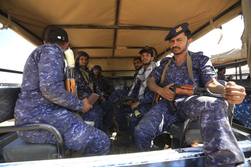 Houthi troopers in a vehicle patrol as the mobilization of more fighters continues amid rising tensions with the United States. Photograph: Yahya Arhab/EPA