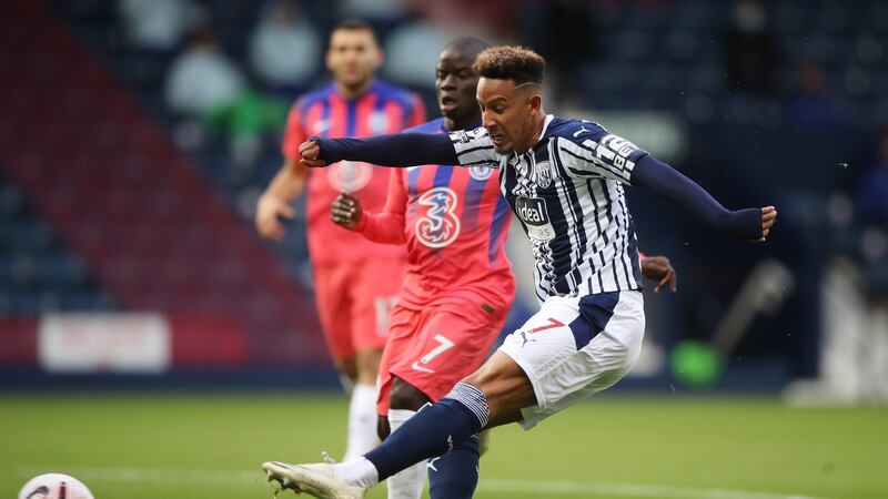 Irish attacker Callum Robinson scored two first half goals against Chelsea. Photograph: EPA