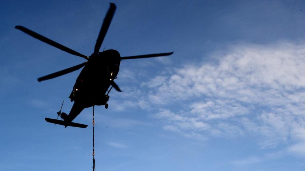 The man was initially treated on board by a doctor but following a further assessment of his injuries, it was decided he should be evacuated for medical treatment. Photograph: David Sleator/The Irish Times.