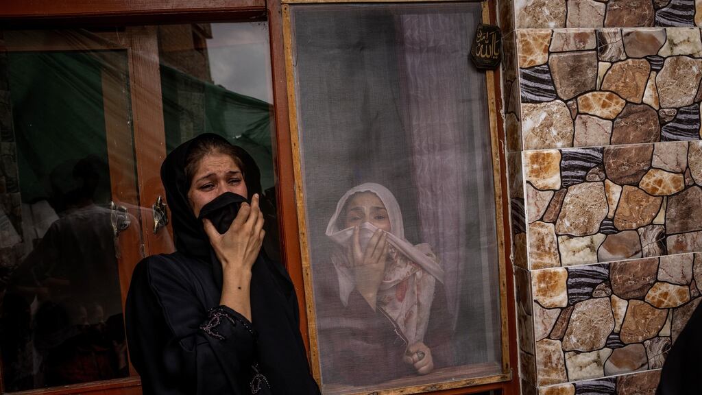 Samia Ahmadi, whose father and fiancŽe were both killed in an errant drone attack in Kabul, Afghanistan. Photograph: Jim Huylebroek/New York Times