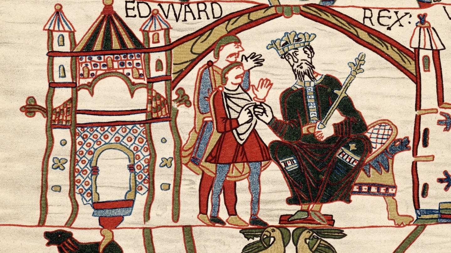 Edward the Confessor depcited on the  Bayeux Tapestry