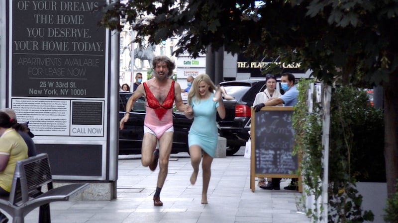 Sacha Baron Cohen and Maria Bakalova in Borat Subsequent Moviefilm