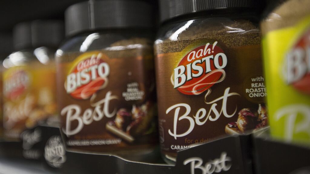 Premier Foods, the makers of Bisto gravy, reported net debt of £492.9m at the end of the first-half, compared to £509.5m last year. Photograph: Simon Dawson/Bloomberg