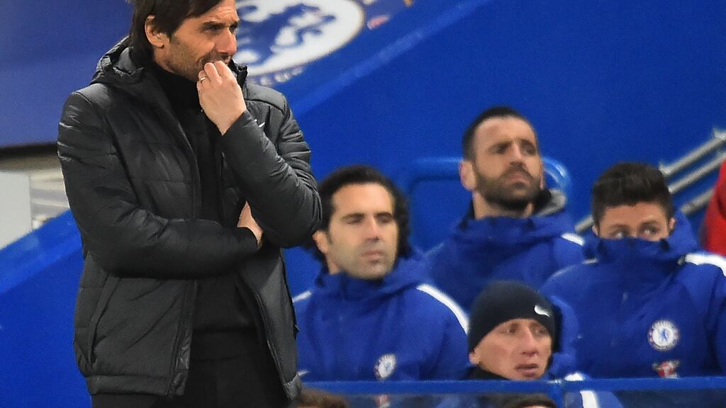 Antonio Conte insists that his Chelsea job is not under pressure. Photograph: Getty Images