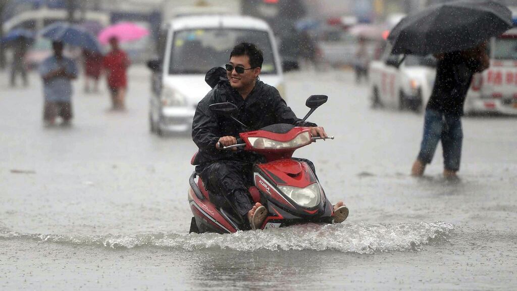 A pre-season friendly between Manchester United and Man City could be called off due to severe weather in Beijing. Photograph: Afp