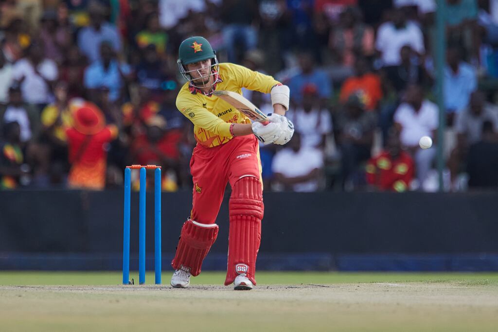 Zimbabwe opener Brian Bennett made 169 in the victory over Ireland in the first ODI in Harare. Photograph: Jekesai Njikizana/AFP via Getty Images