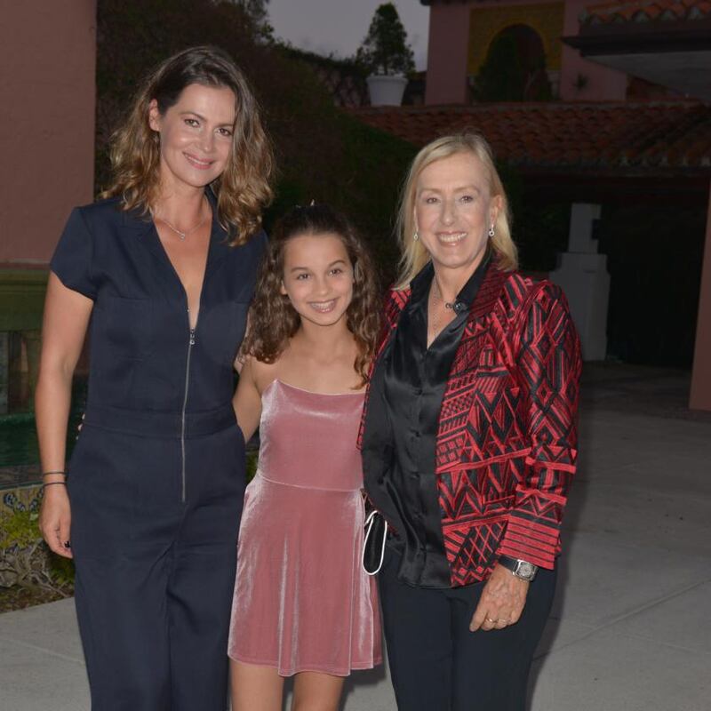 Julia Lemigova, her daughter Emma and Martina Navratilova in 2017. Photograph: Johnny Louis/Getty Images