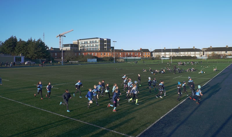 Underage hurlers with Ranelagh Gaels train in Donnybrook Stadium, one of a series of pitches the club uses. Photograph: Enda O'Dowd