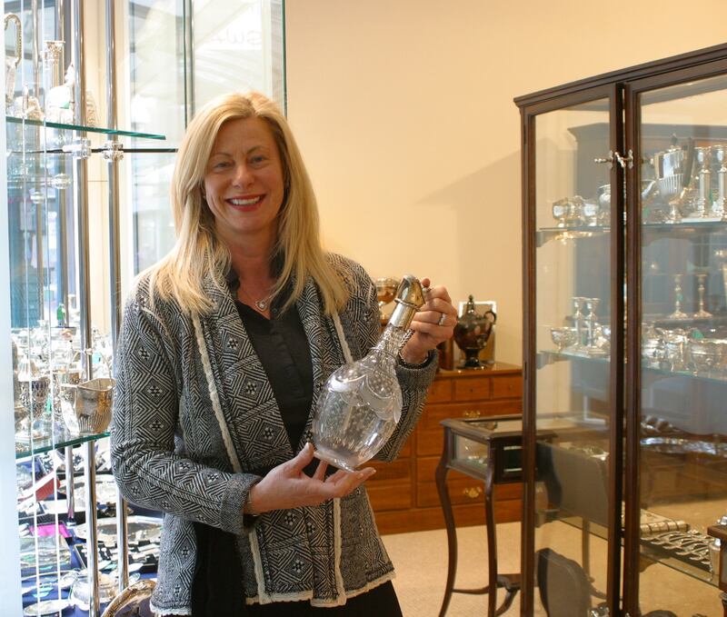 Joy Danker, antique silver dealer, Royal Hibernian Way, Dublin