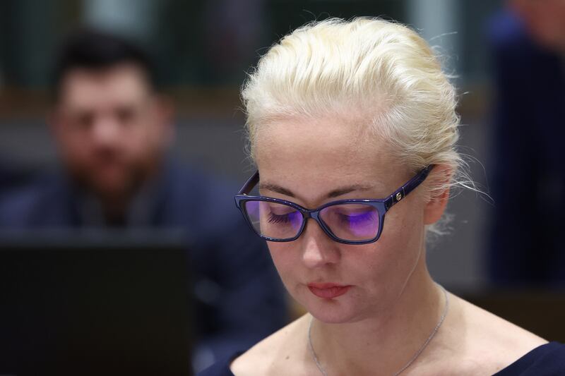 Yulia Navalnaya, Alexei Navalny's widow, wrote this week in the Washington Post: 'Do not believe that everyone in Russia supports Putin and his war.' Photograph: Yves Herman/ POOL/ AFP