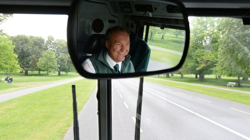 Go Hop Bus and Tour driver Bill Dunne driving through the park. Photograph: Alan Betson