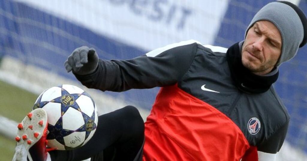David Beckham could make his European debut of Paris Saint Germain against Valencia. Photograph:Reuters