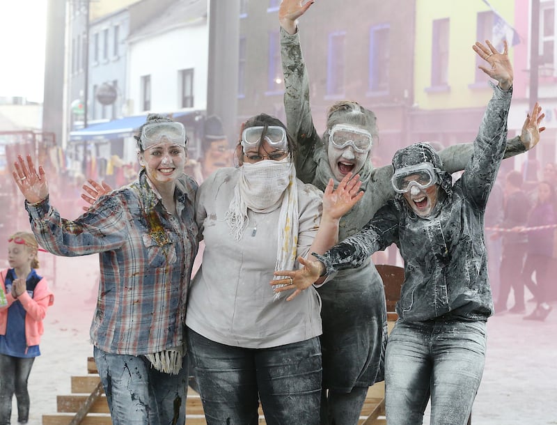 Pictured are Bethany Mcfarlen, Nora Urbach, Kadi Hull and Melia Tulinson during Blaamageddon, Waterford’s first ever Battle of the Blaa, and just one of many events on offer at Imagine Arts Festival. Photograph: Patrick Browne