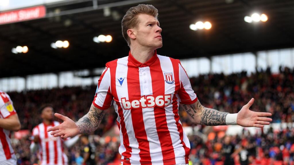 James McClean injured a medial ligament during Stoke’s game against Preston North End on Wednesday. Photograph: Gareth Copley/Getty Images