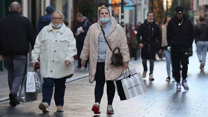 St Stephen’s Day in Dublin city centre where shoppers were out and about. Photograph: Nick Bradshaw/The Irish Times