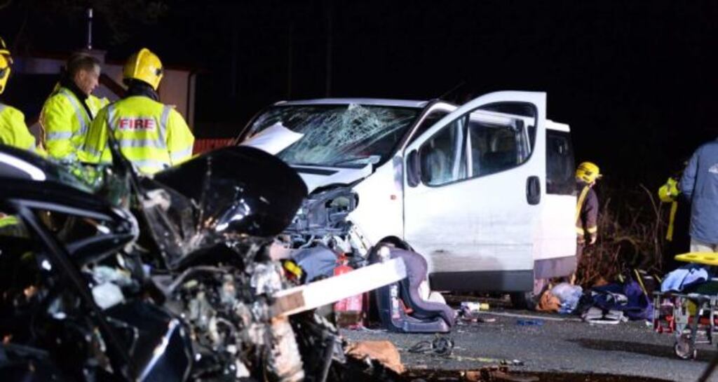 Gardaí are investigating the circumstances of the crash between a minibus and a saloon car on the main Killarney to Tralee road in which fifteen people, including 11 children, were hospitalised on Monday. Photograph : Domnick Walsh / Eye Focus