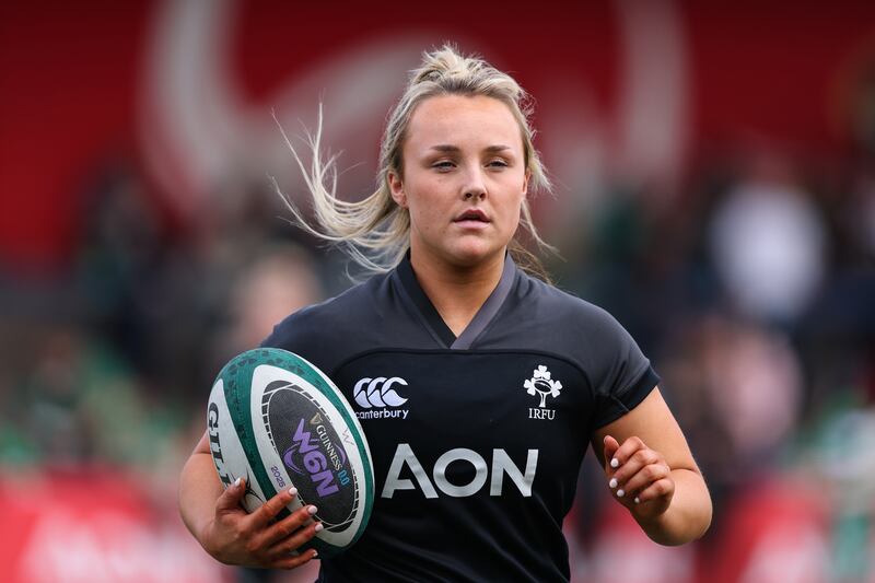 Ireland's Aoife Dalton during a warm-up match with England in Cork. Photograph: INPHO/ Ben Brady