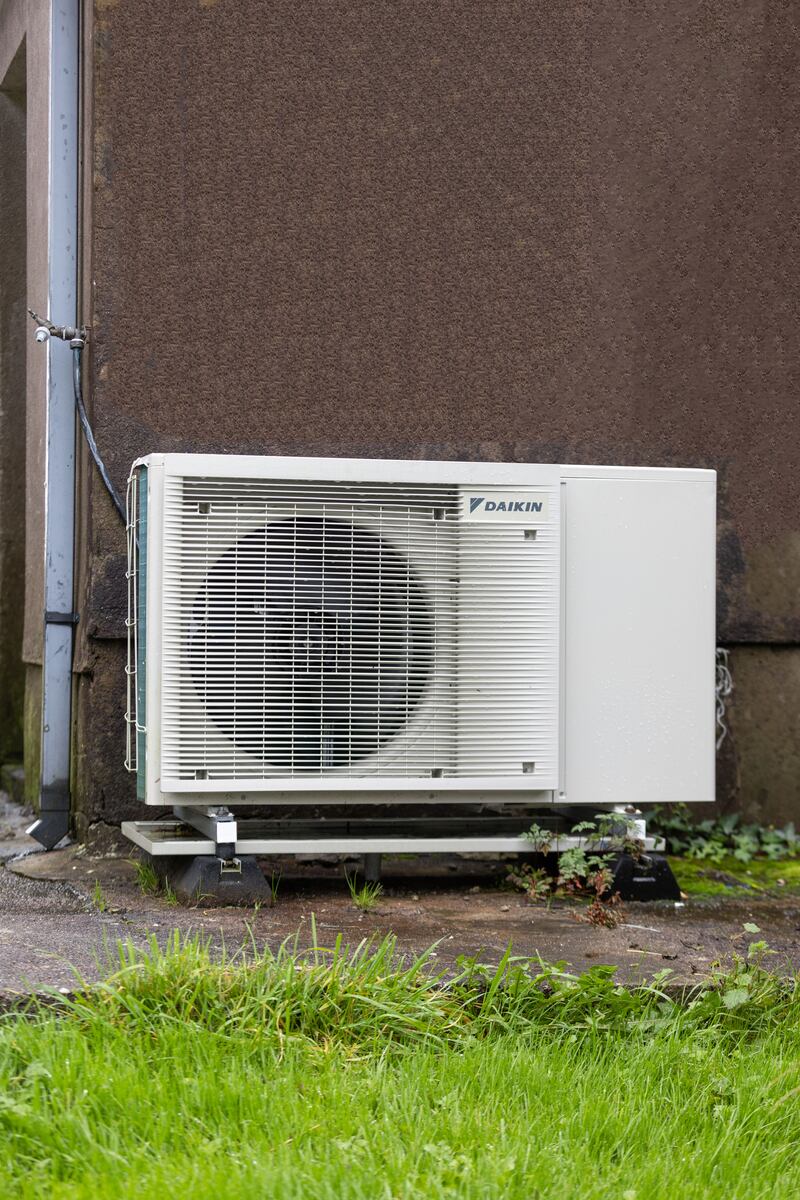 The upgrades included a heat pump, pictured, a new set of radiators, external insulation, new uPVC windows and external doors, the installation of solar panels and a mechanical ventilation system