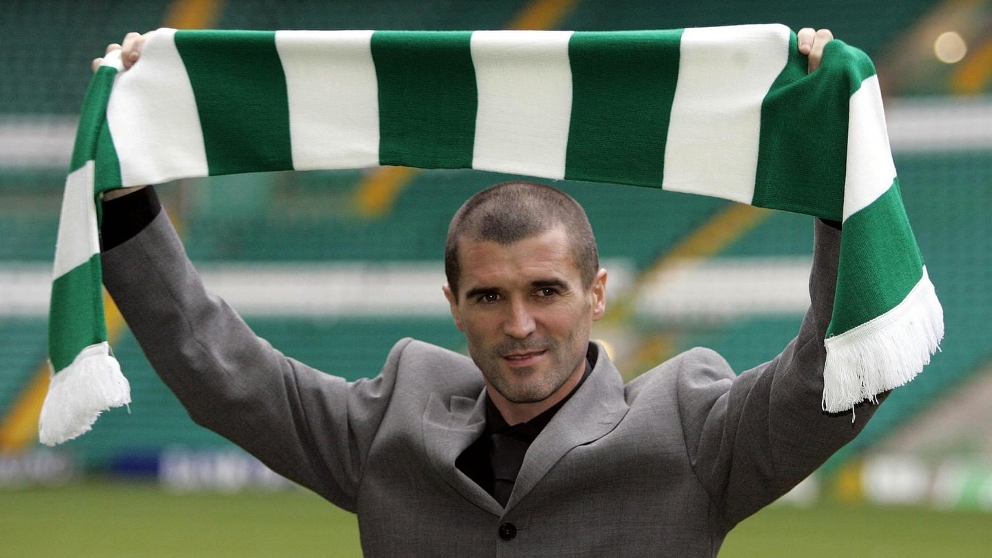 Roy Keane after joining Celtic, the team he supported as a child. Photograph: PA