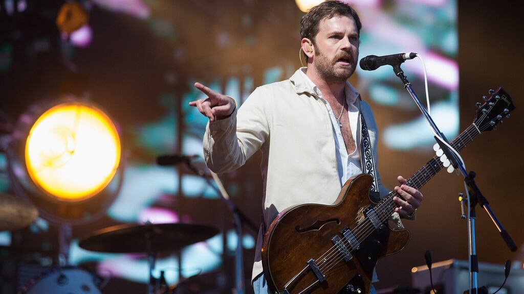 Caleb Followill of Kings of Leon performing at Burton Constable Hall, in Hull, Uk in May 2017. Photograph: Jo Hale/Redferns