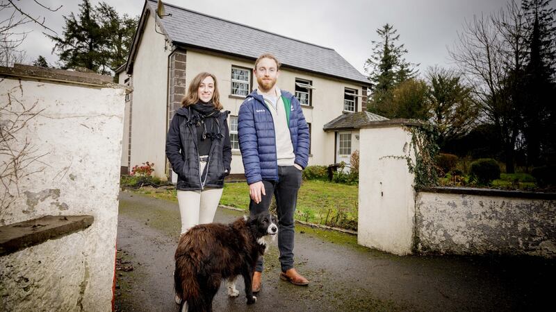 Amy Beirne and partner James Greevy. Photograph: James Connolly
