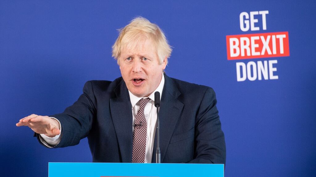 ‘The slogan suggesting that voting Conservative will “get Brexit done” is a zinger as far as the party’s focus groups are concerned but not a humdinger as regards clarity – about what Brexit will mean or when it will happen.’ Photograph: Dominic Lipinski/PA Wire