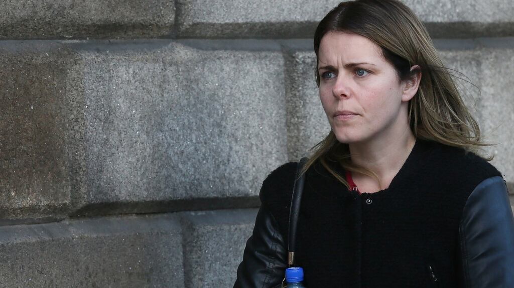 Gail Morrissey leaving the Four Courts yesterday after the HSE settled her legal action over her husband’s death. Photograph: Collins Courts