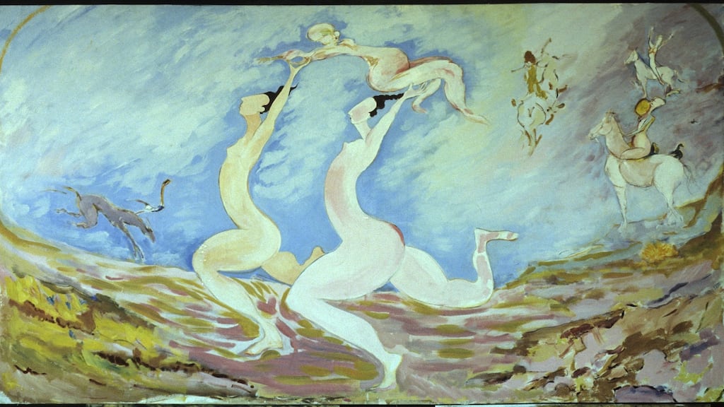Celebration: the painting that Pauline Cummins used for her mural at the National Maternity Hospital, on Holles Street in Dublin. Photograph courtesy of Pauline Cummins