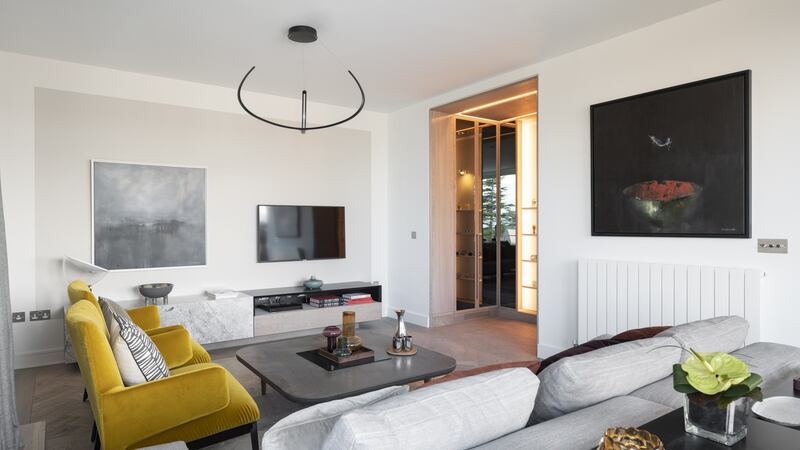 Seating area in open plan living/ dining/ kitchen in Marianella.