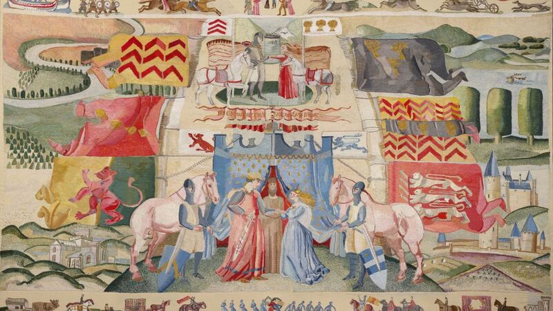 A panel from the Ros Tapestry, which is now on display at Kilkenny Castle