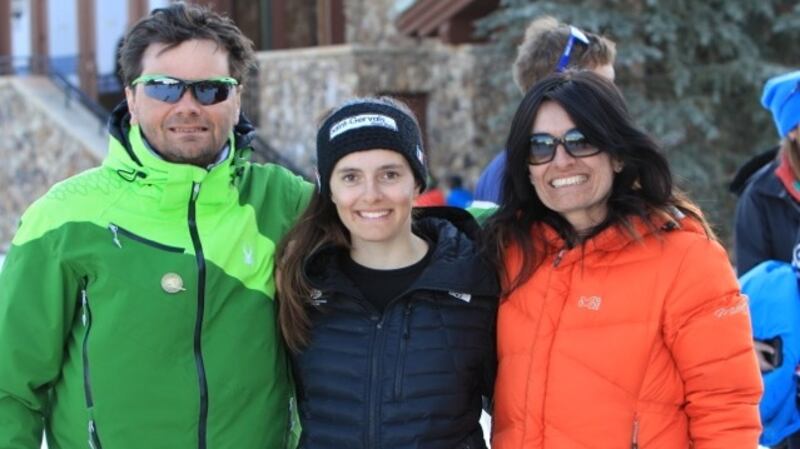 Tess Arbez with parents Jean-Max and Marguerite Arbez.