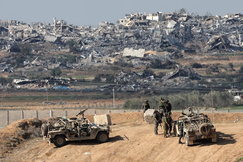 Israeli forces in Gaza. Photograph: Atef Safadi/EPA