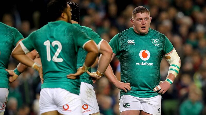 Tadhg Furlong during Ireland’s win over Argentina in Dublin. Photograph: Ryan Byrne/Inpho