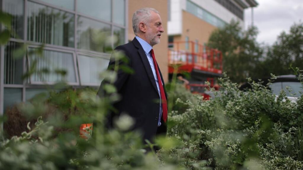 Labour leader Jeremy Corbyn leaves York Innovation Centre after a speech during a general election campaign visit  on Friday. Photograph:  Christopher Furlong/Getty Images