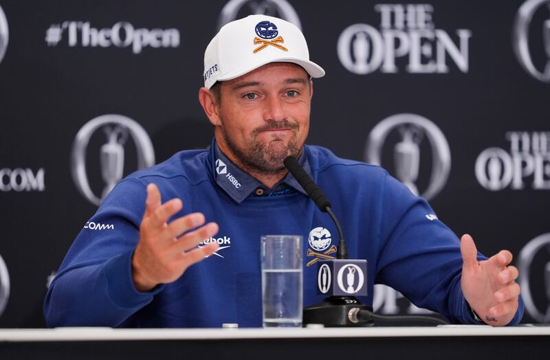 Bryson DeChambeau during a press conference ahead of the Open Championship at Royal Portrush. He plans to 'have fun this week and be strategic'. Photograph: Brian Lawless/PA