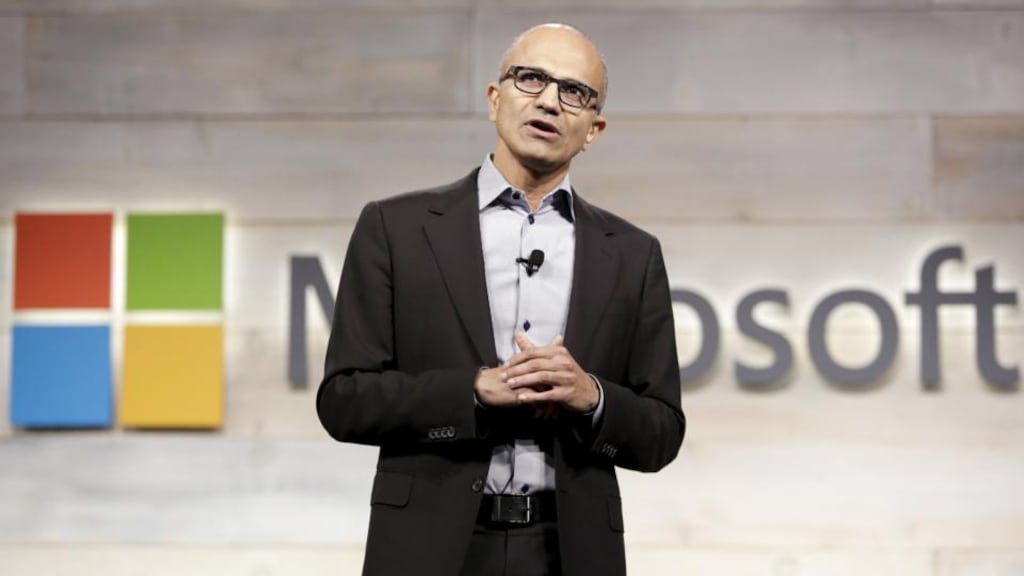 Microsoft  chief executive Satya Nadella: “I want to share more on the overall context and connective tissue between our mission, world view, strategy and culture.”   To have a mission, vision and world view is greedy, but to have so many abstractions with lots of connective tissue between them leaves one feeling sick.    Photograph: Jason Redmond/Reuters