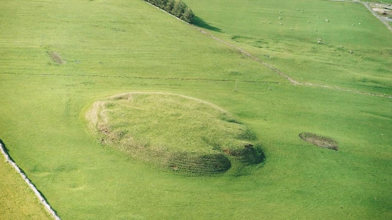 An aerial view of the Rathcroghan site near Tulsk in county Roscommon