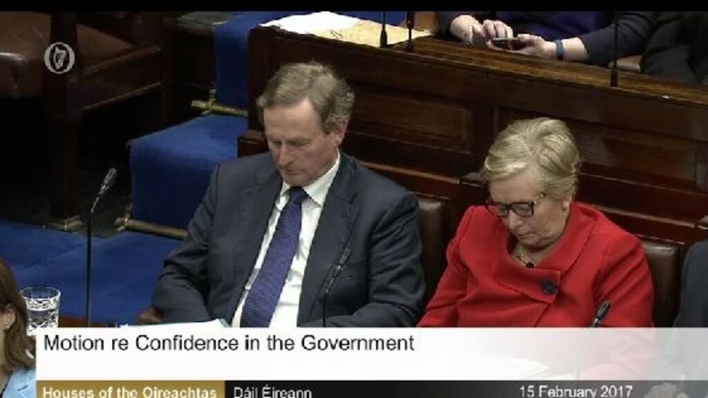 Taoiseach Enda Kenny during a debate on the Government in the Dáil.