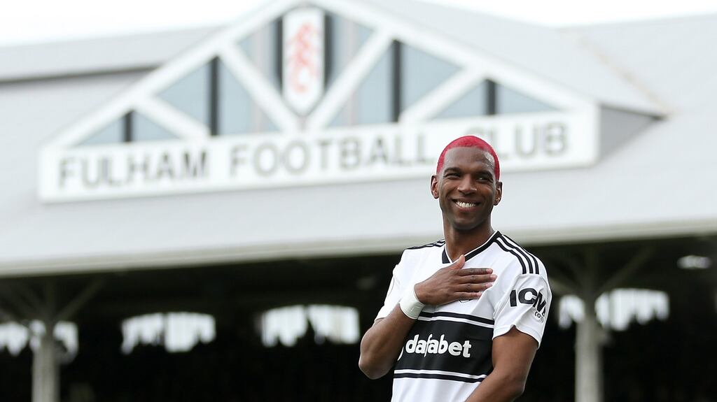 Fulham’s Ryan Babel celebrates scoring their first goal during the Premier League win over Cardiff City. Photo: Eddie Keogh/Reuters