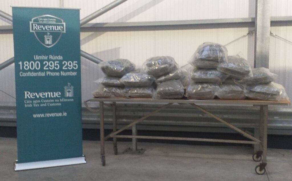 More than 38 kilograms of herbal cannabis was found during a routine operation