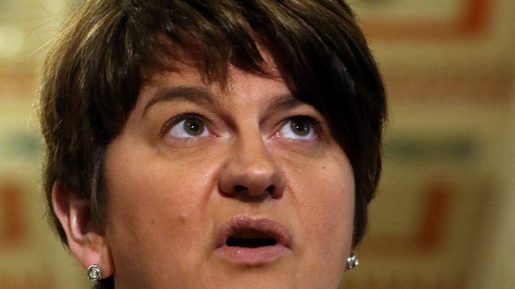 Democratic Unionist Party (DUP) leader Arlene Foster: dilemma for her and her colleagues is how to make concessions to Sinn Féin without having their faces rubbed in the muck. Photograph: Paul Faith/AFP/Getty