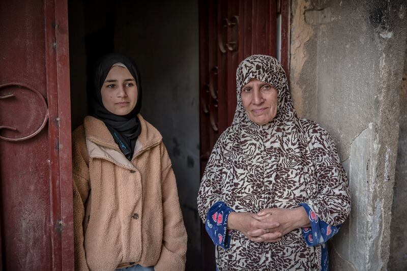 Fihmye Kouras (61), minds three grandchildren, including a girl whose father died in a bombing when she was seven days old. Photograph: Sally Hayden