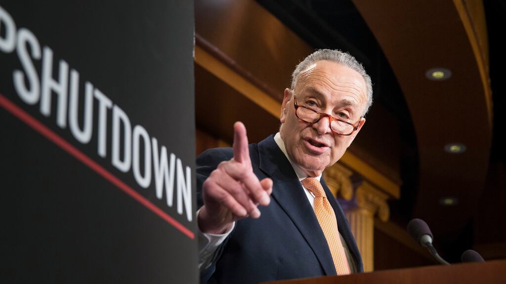 Senate minority Leader Chuck Schumer said that the Republicans had failed to lead, despite controlling Congress and the White House. Photograph: Erin Schaff/The New York Times