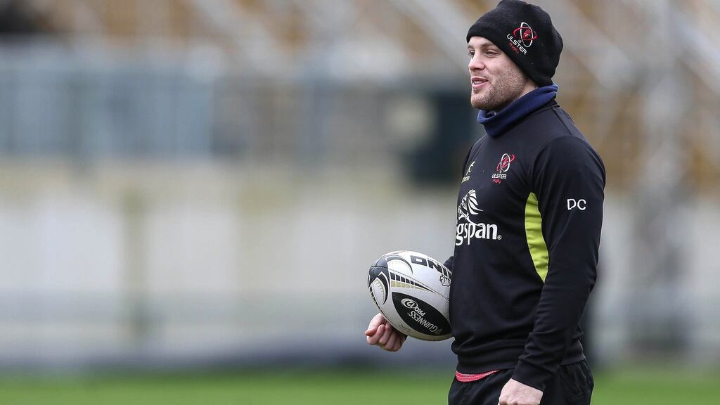 Ulster’s Darren Cave will earn his 200th cap for the province in their Pro14 clash with Connacht. Photo: Matt Mackey/Inpho