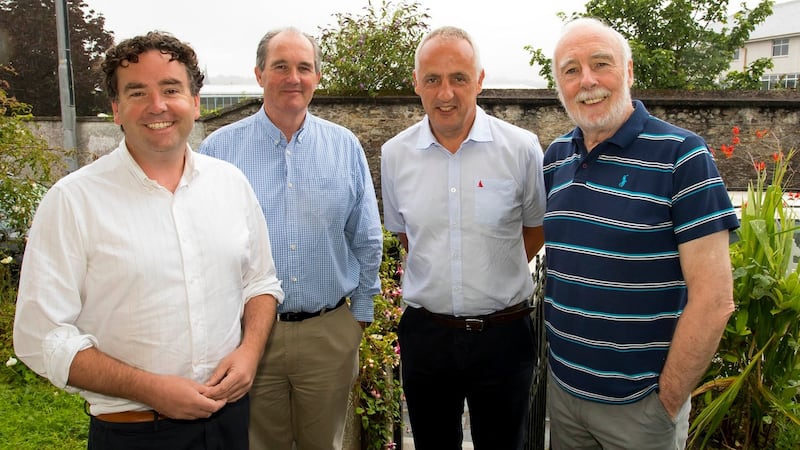 Dr Ray Griffin, WIT lecturer in strategy; Matt Shanahan of Health Equality South East; Rob Landers, consultant pathologist at Waterford University Hospital; and Des Griffin chairman Waterford Civic Trust. Photograph: Mary Browne