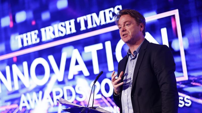 Irish Times columnist and MC on the night David McWilliams at the Irish Times Innovation Awards 2018.